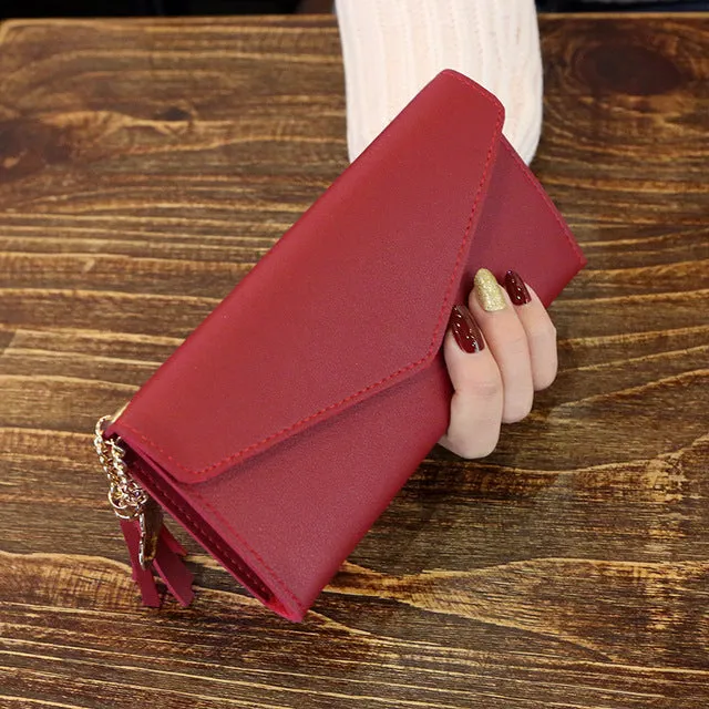 Money Coin Long Bag PU Wallet Holder Wallets Card Priority shipping Purse Leather High Wallet Female Quality Fashion Tassel Purses Women Clutch Local shipping