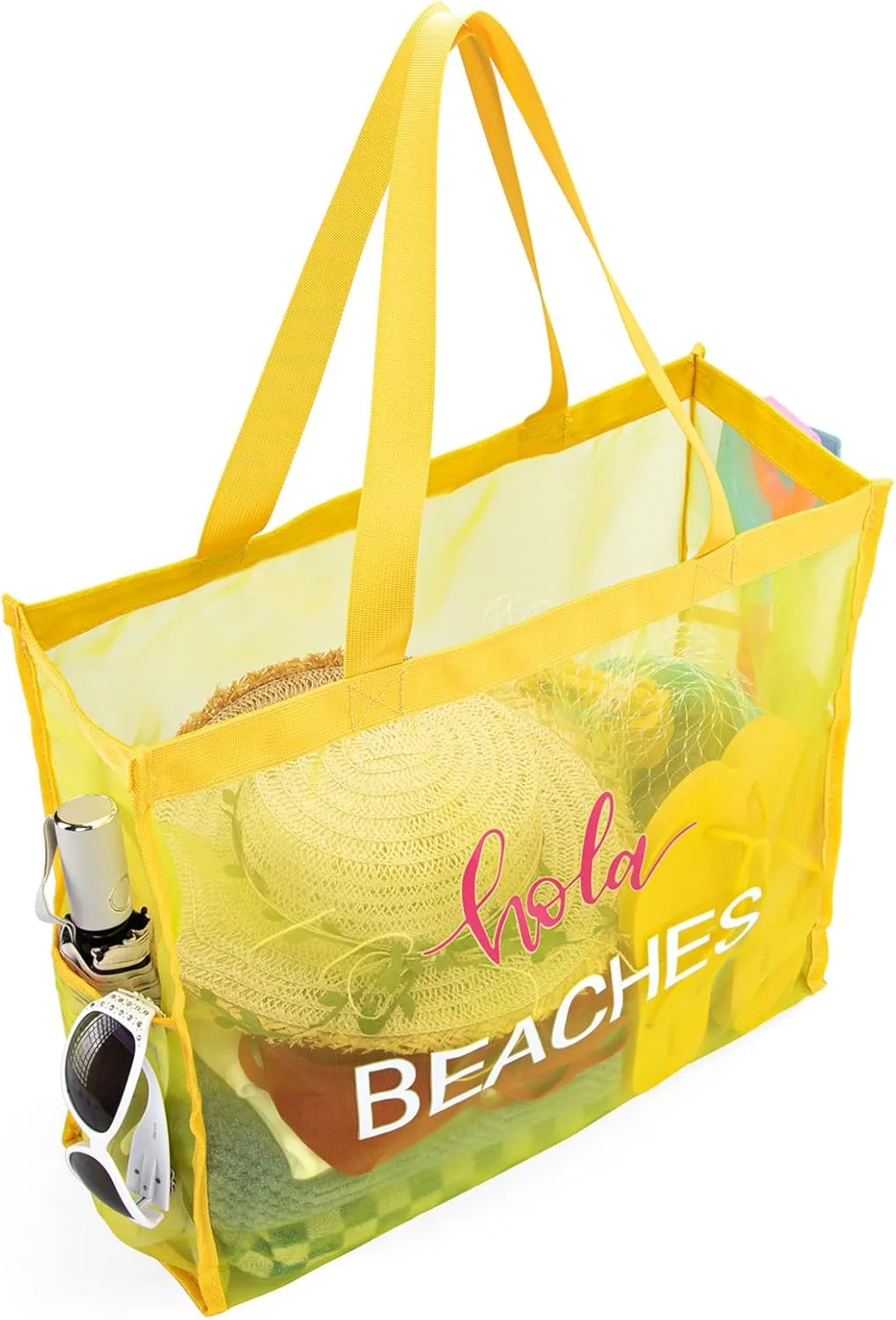 Montana West Large Mesh Beach Tote Bag Net Mesh Pool Bag with Two Pockets