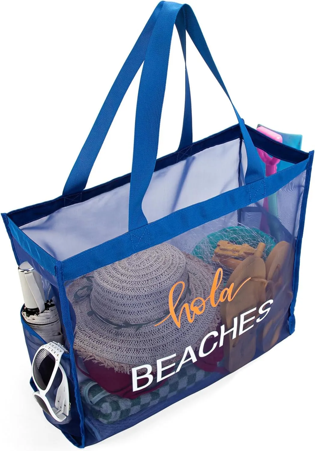 Montana West Large Mesh Beach Tote Bag Net Mesh Pool Bag with Two Pockets