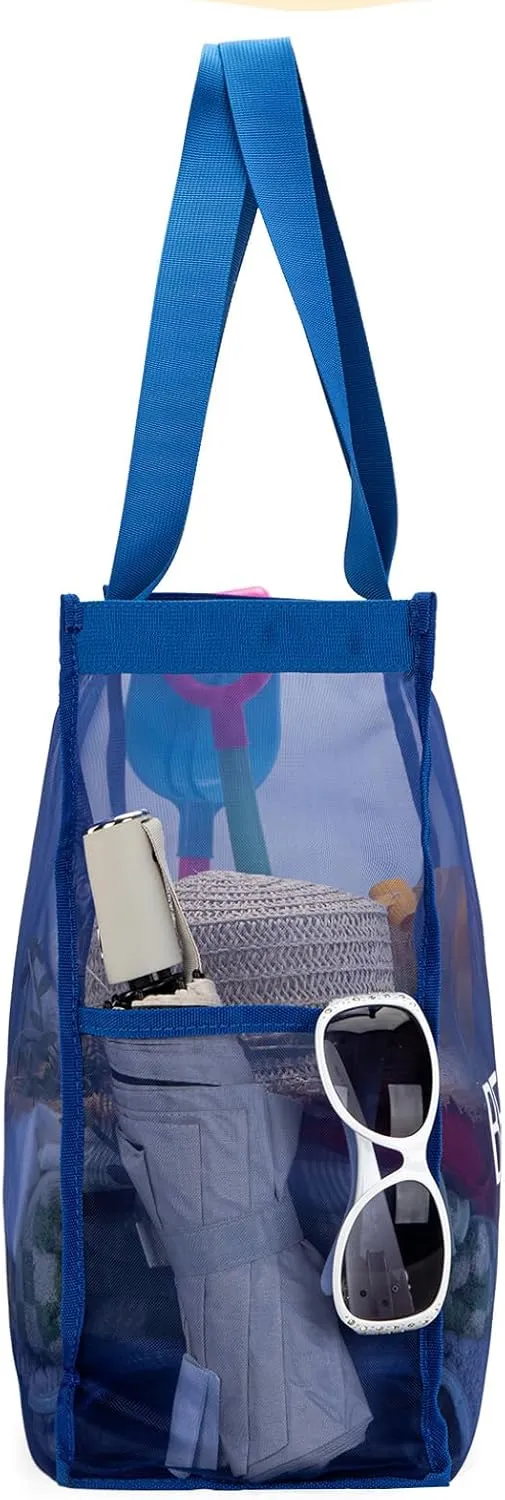 Montana West Large Mesh Beach Tote Bag Net Mesh Pool Bag with Two Pockets