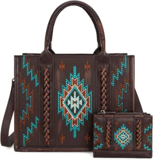 Montana West Western Tote Handbag with Card Set
