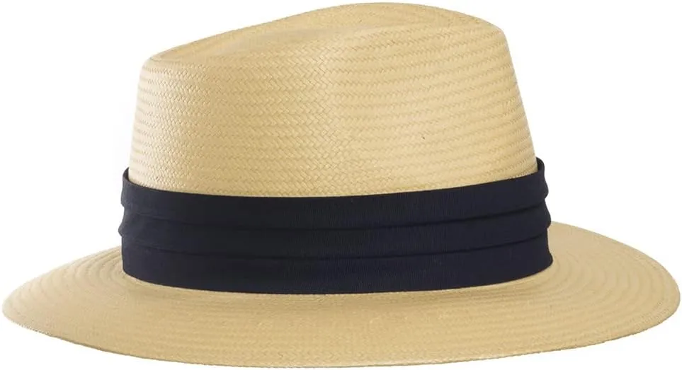 Monte Cristo Classic Fedora Straw Panama Hat Sun Wide Brim Lightweight Beach UPF50  Men or Women