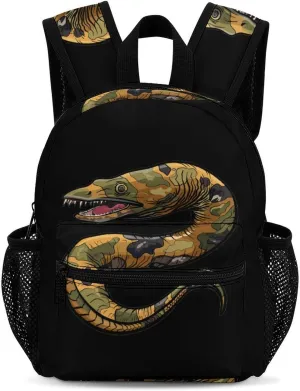Moray Eel Camouflage 13 Inch Backpack Waterproof Lightweight Travel Backpack Purse Hiking Daypack