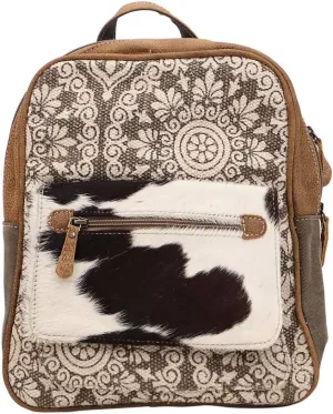 Myra Bag Clique Upcycled Canvas & Cowhide Backpack S-1446