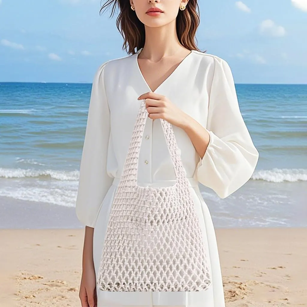 Naimo Women Straw Beach Shoulder Bag Woven Tote Handbag Large Handmade Weaving Summer Casual Hobo Bag