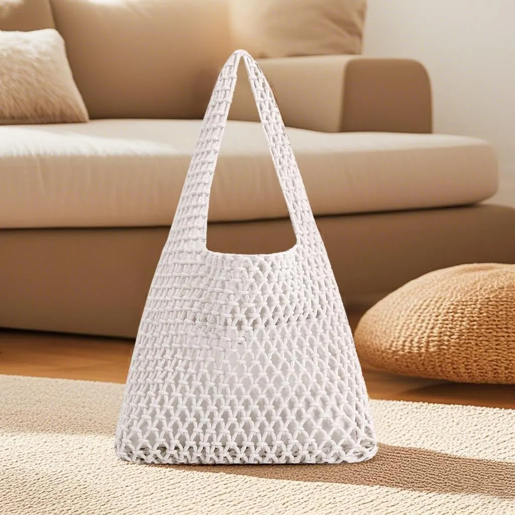 Naimo Women Straw Beach Shoulder Bag Woven Tote Handbag Large Handmade Weaving Summer Casual Hobo Bag
