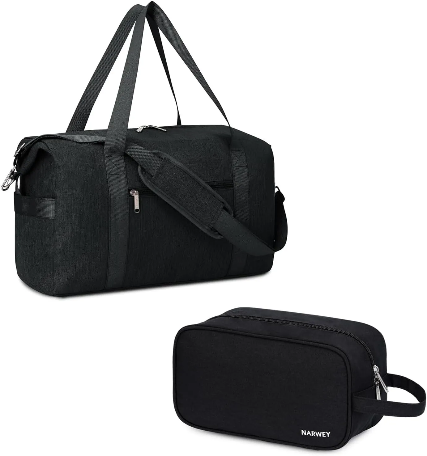 Narwey Travel Duffel Bag with Toiletry Organizer Traveling Dopp Kit Shaving Bag