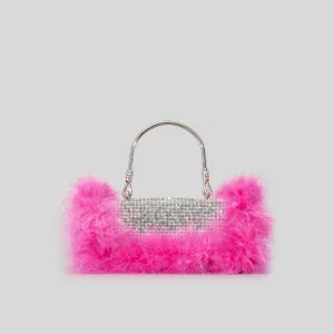 New Mink Fur Diamond Dinner Clutch Bag Full Stones Fur Shoulder Bags Autumn and Winter New Purses Crossbody Bag