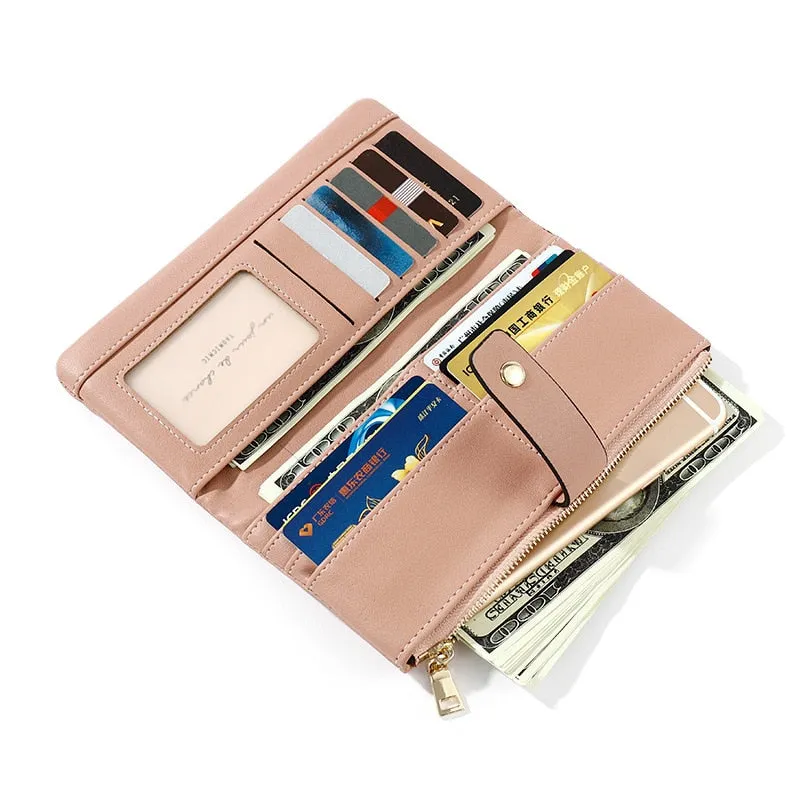NEW Serpentine Leather Wallet  Zipper Cell Phone Pocket Coin Card Holder Ladies Purses Women Wallets Clutch Long Female Carteira