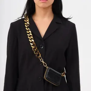 New Sparkling Thick Metal Chain Shoulder Bag Bike Wallet, Mini Bag, Coin Purse. Fashionable Women Pack Leather Crossbody Bags