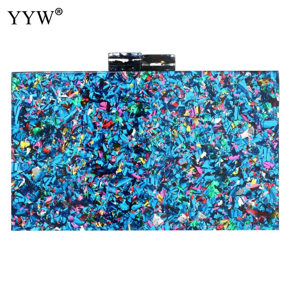 New Wallet Stylish Multi-Color Sequin Evening Bag Luxury Women Bridal Party Prom Blingbling Wedding Clutch Purse Acrylic Handbag