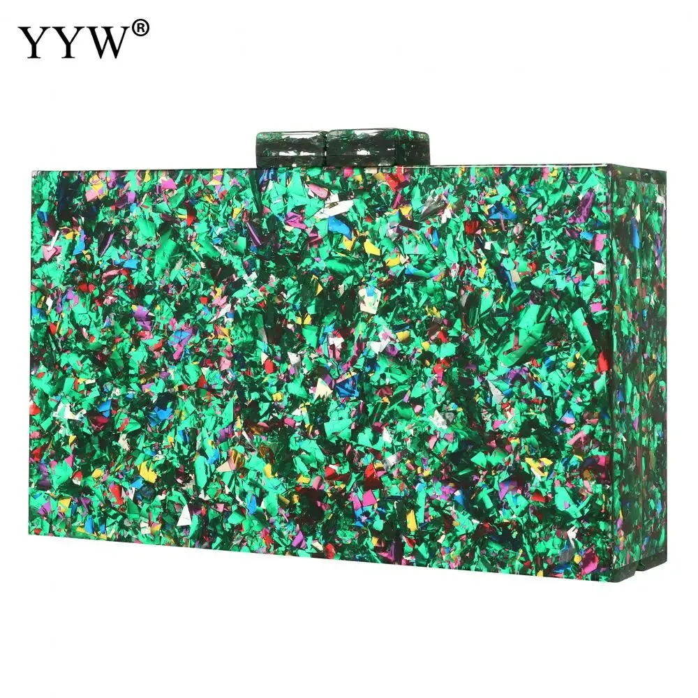 New Wallet Stylish Multi-Color Sequin Evening Bag Luxury Women Bridal Party Prom Blingbling Wedding Clutch Purse Acrylic Handbag