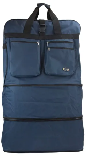 New York XPress 30" 36" 40" Rolling Wheeled Duffel Bag Spinner Luggage Expandable (Navy 40")