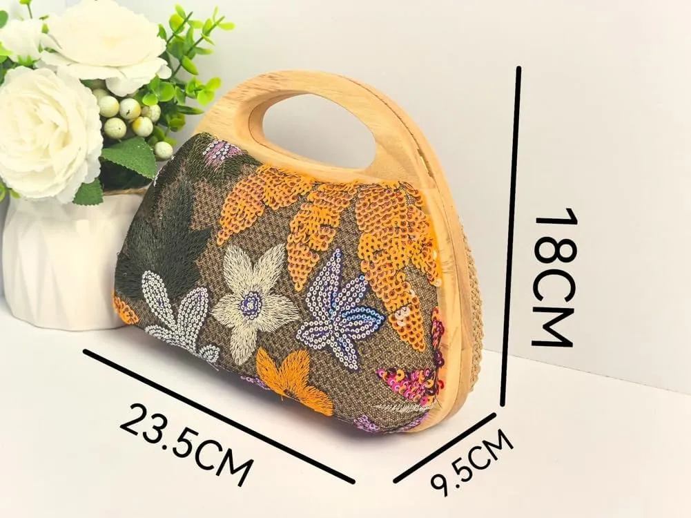 Niction Evening Bag Clutch Purses for Women Embroidery Shoulder Bags Party Handbag Crossbody Purse with Gold Chain