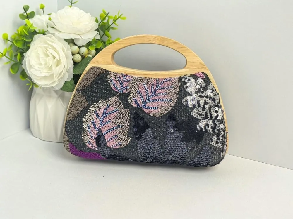 Niction Evening Bag Clutch Purses for Women Embroidery Shoulder Bags Party Handbag Crossbody Purse with Gold Chain