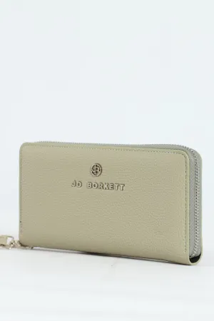 Nikki Pebble Zip Around With Hand Strap - Light Green