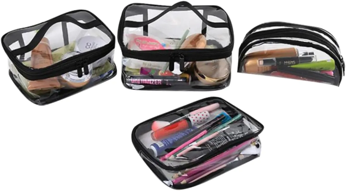 NOLITOY 4pcs Lightweight Pvc Travel Toiletry Bag Hooks Waterproof Easy to Clean Favorable for Cosmetics Organizer Go