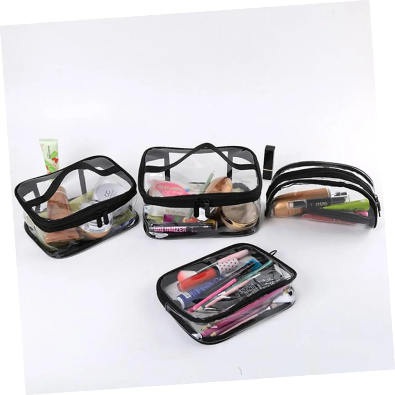 NOLITOY 4pcs Lightweight Pvc Travel Toiletry Bag Hooks Waterproof Easy to Clean Favorable for Cosmetics Organizer Go