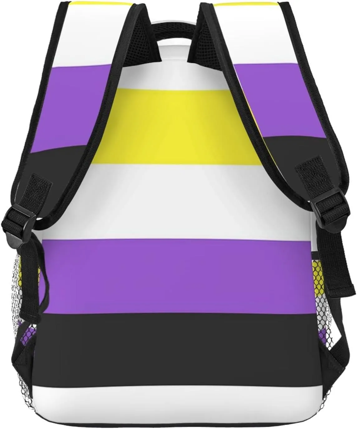 Non-binary Pride Flag Backpack Double Shoulder Bag 15 Inch Laptop Bagpack for Hiking Work Camping Travel