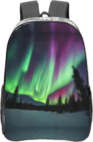 Northern Lights Painting Print Large Clear PVC Backpack Men Women Suitable Bag Stadium Event Outdoor Sport Travel