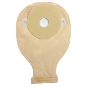 Nu-Hope 7104-C Standard Round Convex Pre-Cut Barrier and Brief Clear Drainable Pouch - (1/2)", Box of 10