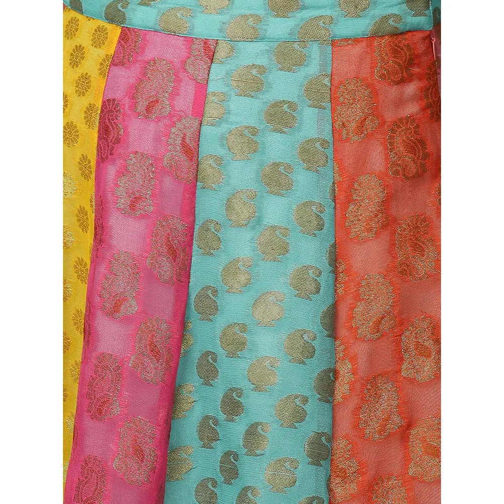 Nuhh Multi-Color Georgette Panel Skirt