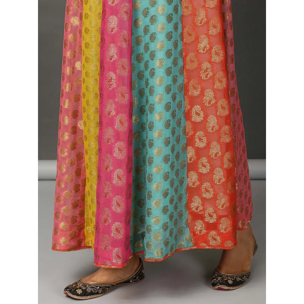 Nuhh Multi-Color Georgette Panel Skirt