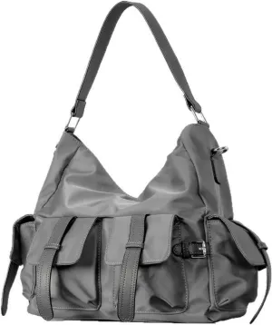 Nylon Tote Bag for Women, Large Capacity Hobo Handbag Soft Waterproof Shoulder Purse Multi Pocket Clutch Bag