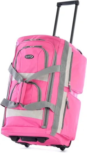 Olympia U.S.A. 29 inch Jumbo Size 8 Pockets Wheeled Rolling Duffel Bag Water Resistant Luggage Lightweight Travel Suitcase with Retractable Handle