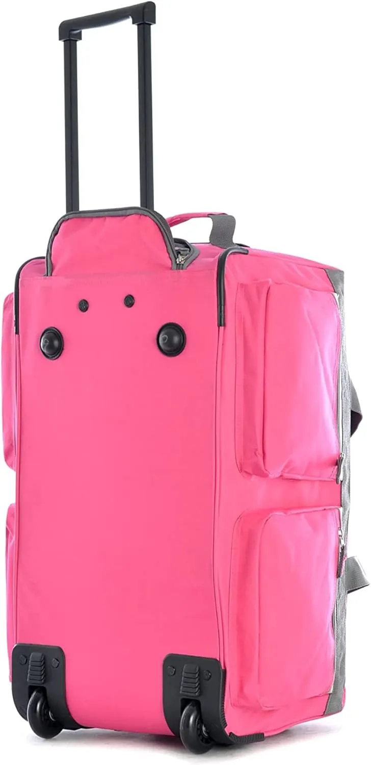 Olympia U.S.A. 29 inch Jumbo Size 8 Pockets Wheeled Rolling Duffel Bag Water Resistant Luggage Lightweight Travel Suitcase with Retractable Handle