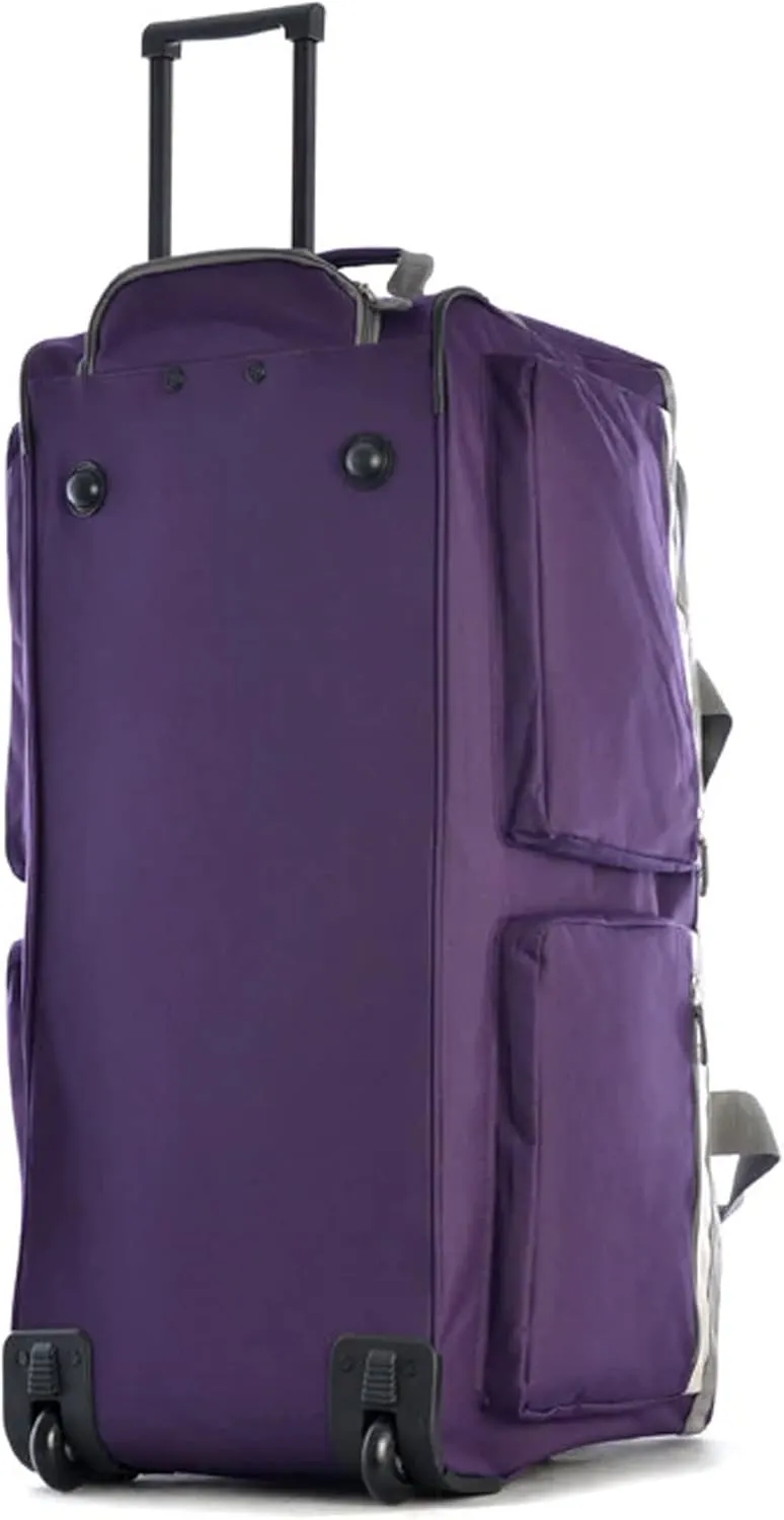 Olympia U.S.A. 33 inch Jumbo Size 8 Pockets Wheeled Rolling Duffel Bag Water Resistant Luggage Lightweight Travel Suitcase with Retractable Handle