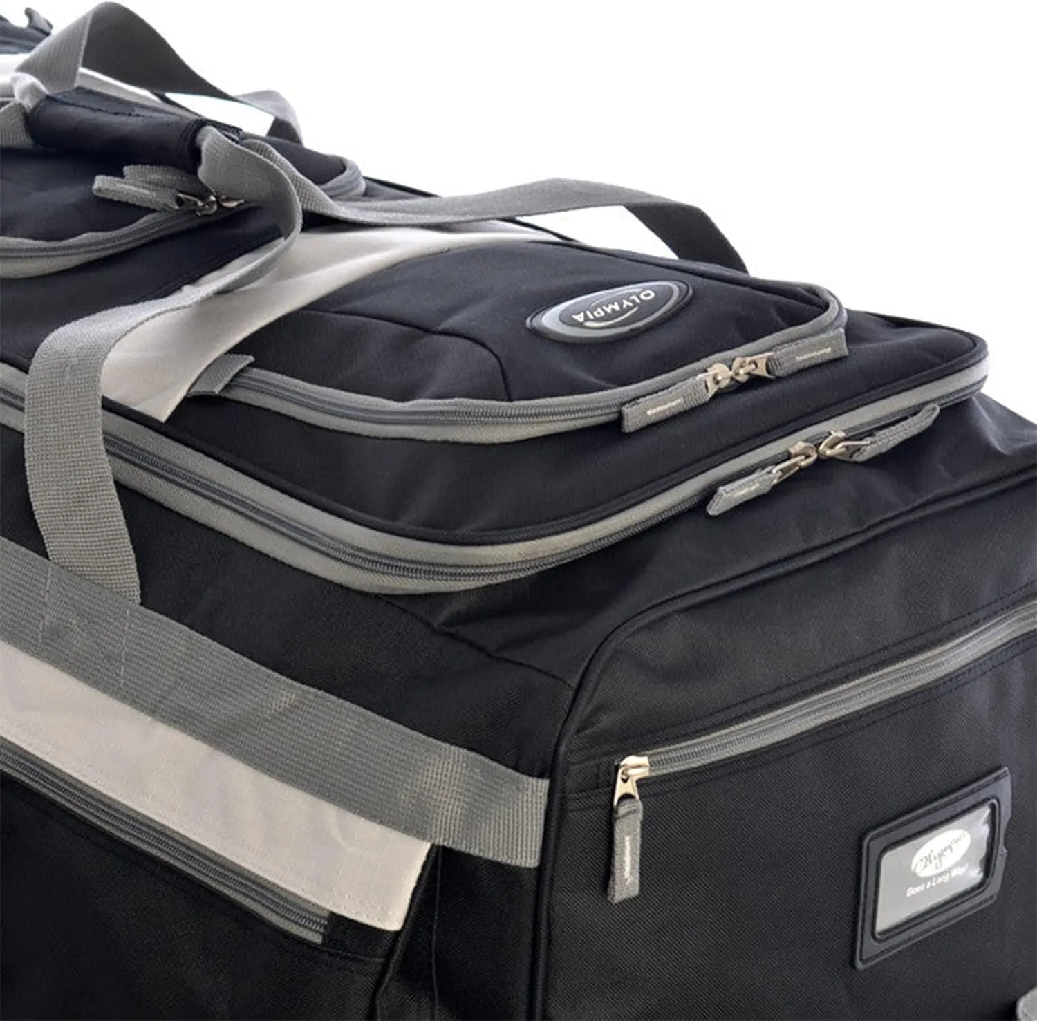 Olympia U.S.A. 33 inch Jumbo Size 8 Pockets Wheeled Rolling Duffel Bag Water Resistant Luggage Lightweight Travel Suitcase with Retractable Handle