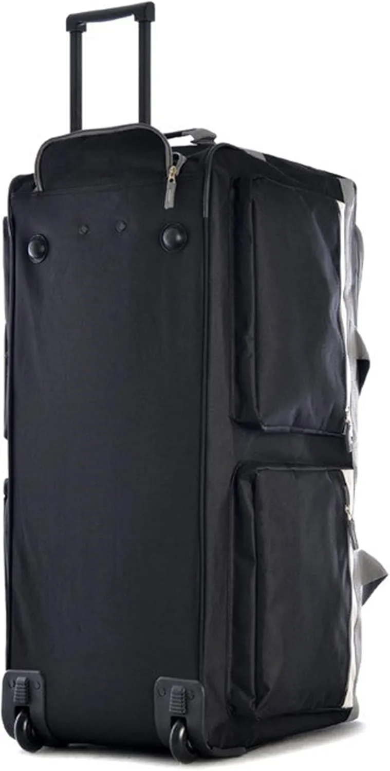 Olympia U.S.A. 33 inch Jumbo Size 8 Pockets Wheeled Rolling Duffel Bag Water Resistant Luggage Lightweight Travel Suitcase with Retractable Handle