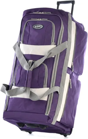 Olympia U.S.A. 33 inch Jumbo Size 8 Pockets Wheeled Rolling Duffel Bag Water Resistant Luggage Lightweight Travel Suitcase with Retractable Handle