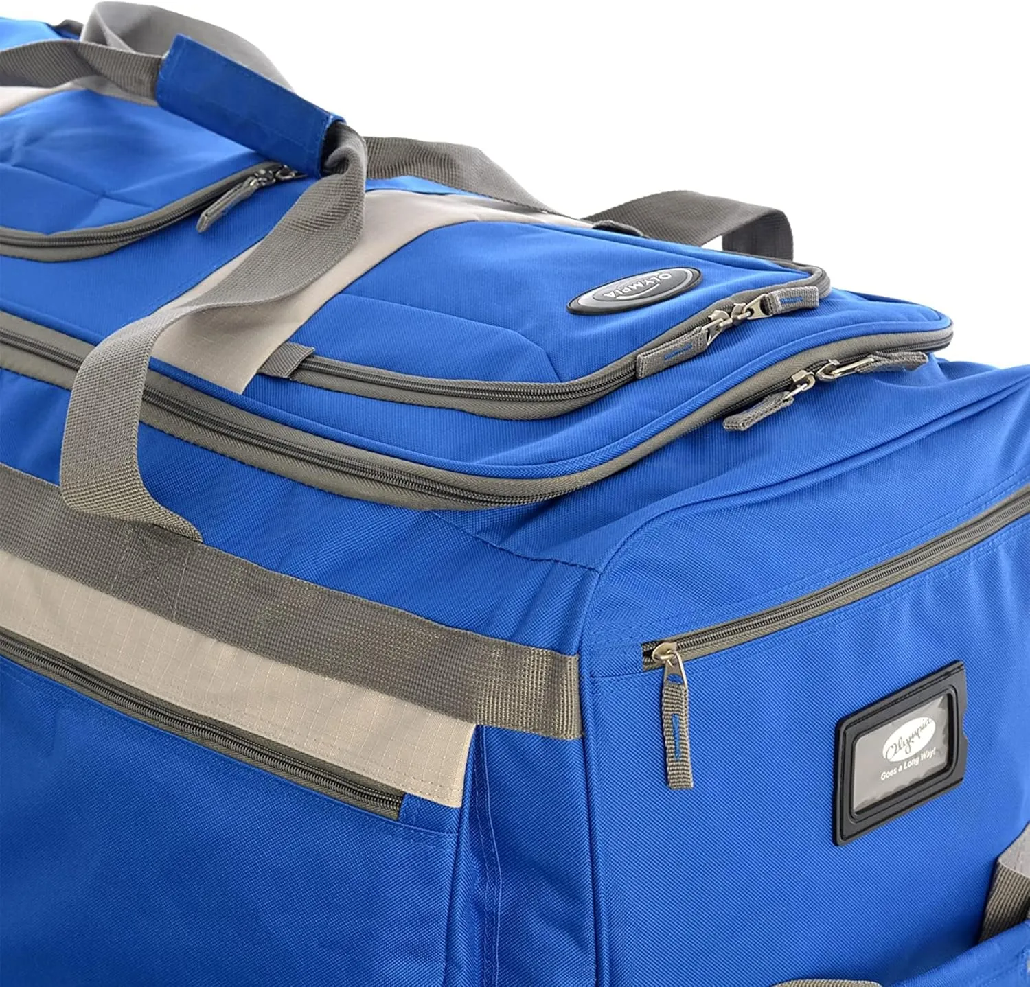 Olympia U.S.A. 33 inch Jumbo Size 8 Pockets Wheeled Rolling Duffel Bag Water Resistant Luggage Lightweight Travel Suitcase with Retractable Handle