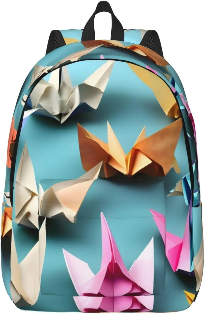 origami paper crane print Backpack Travel Backpacks for Women Men College Backpack Computer Bag for Travel