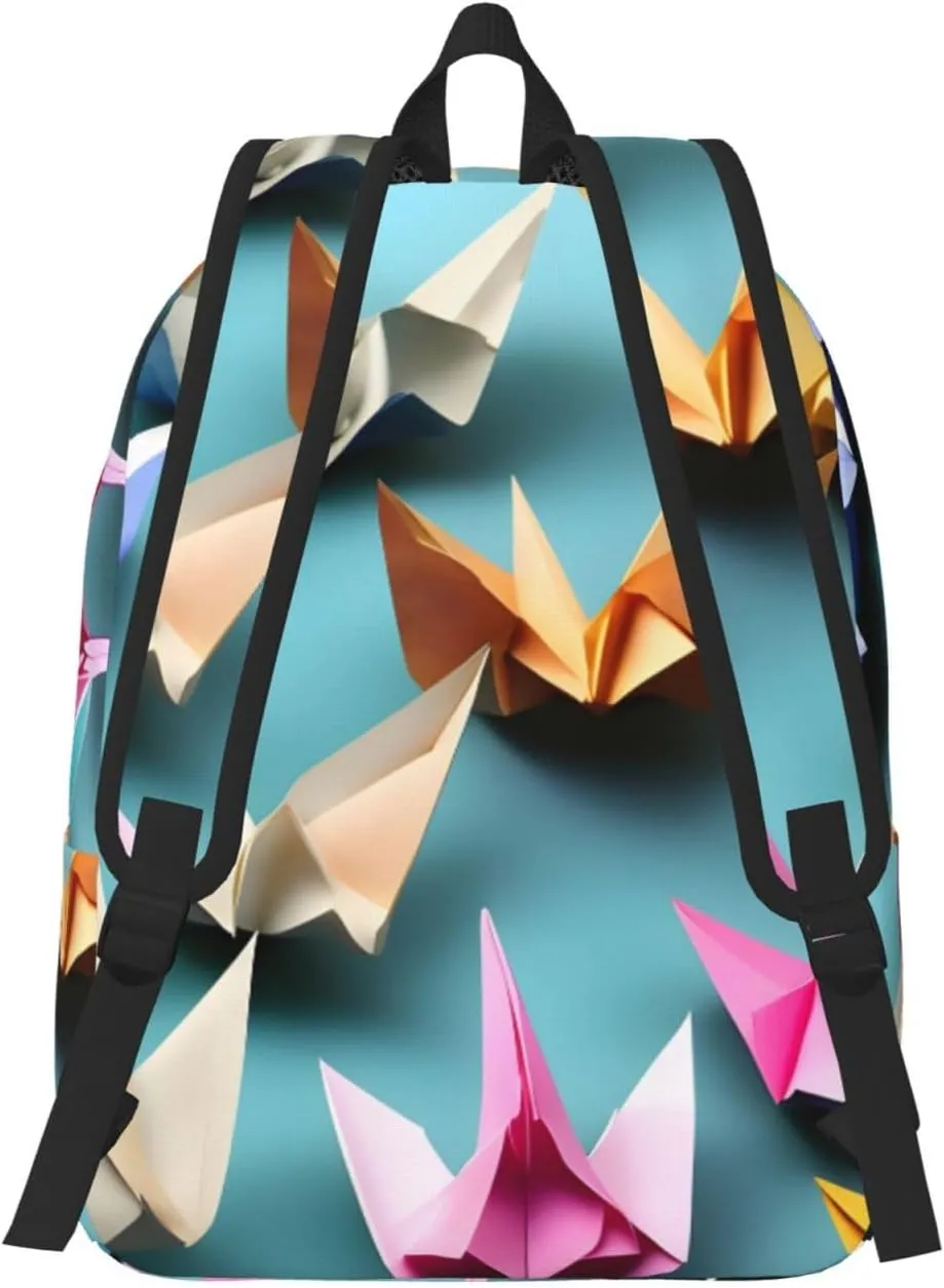 origami paper crane print Backpack Travel Backpacks for Women Men College Backpack Computer Bag for Travel