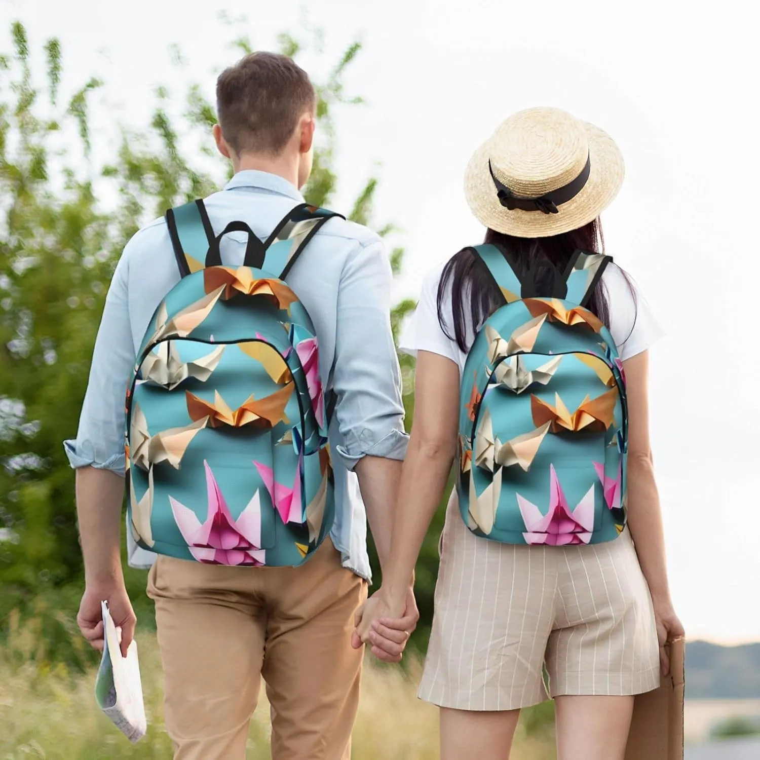 origami paper crane print Backpack Travel Backpacks for Women Men College Backpack Computer Bag for Travel