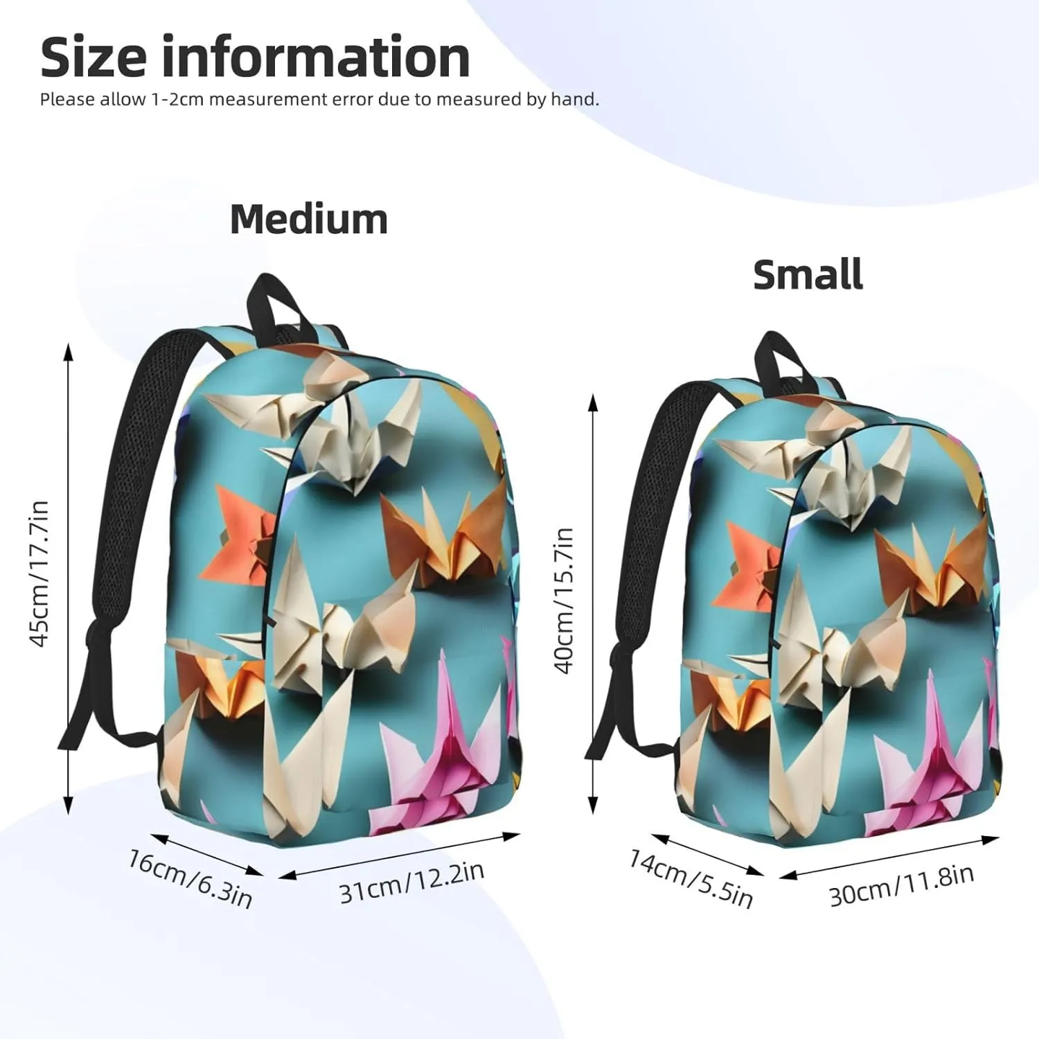 origami paper crane print Backpack Travel Backpacks for Women Men College Backpack Computer Bag for Travel