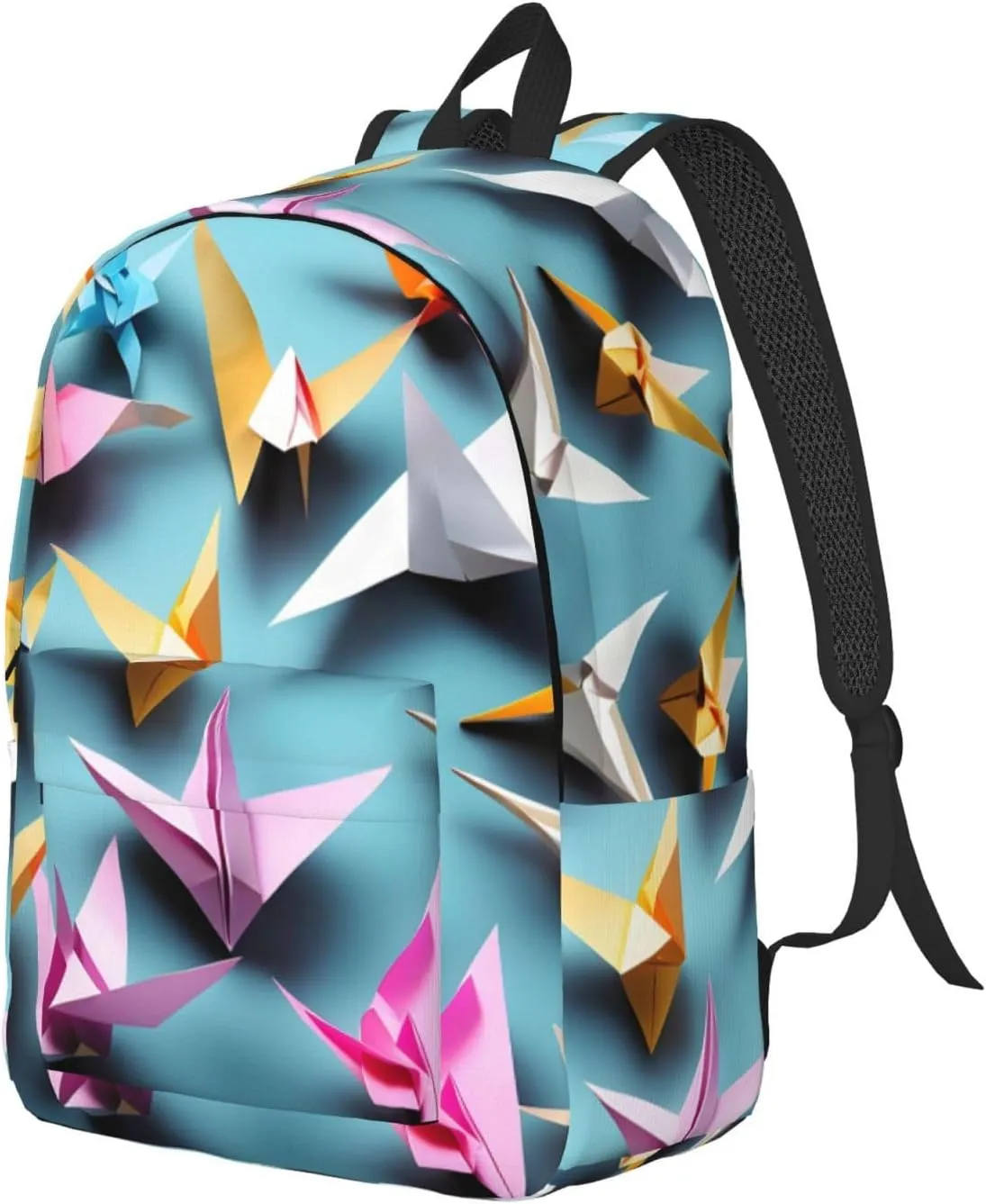 Origami Paper Cranes print Hiking Backpack Casual Daypack Outdoor Travel Backpacks Bookbag for Men Women Adult