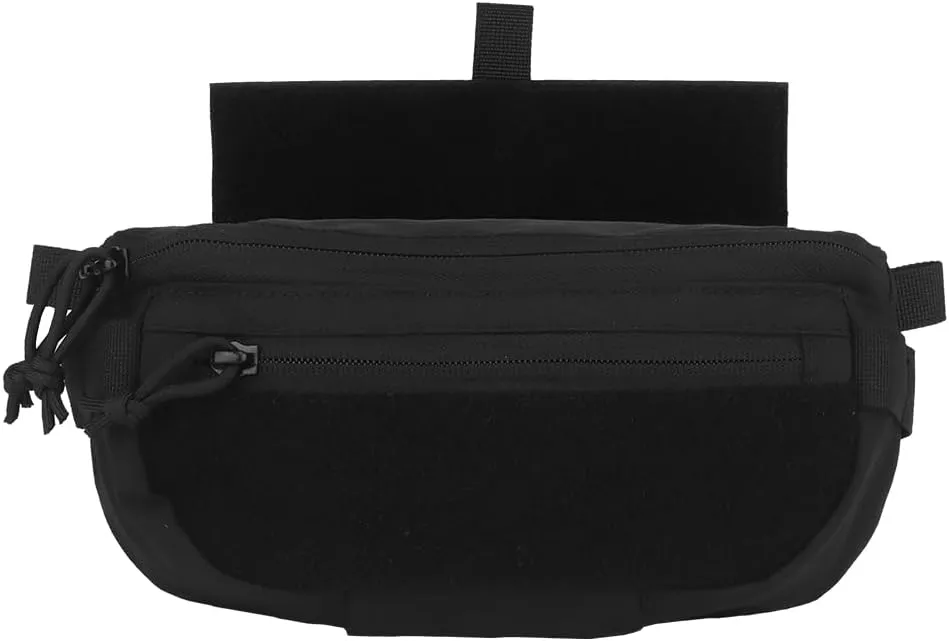 Originality Tactical Drop Dump Pouch Extension Pack Tool Pouch with Hook & Loop and Extra Straps Carrying Kit Bag for Tactical Vest (Black)