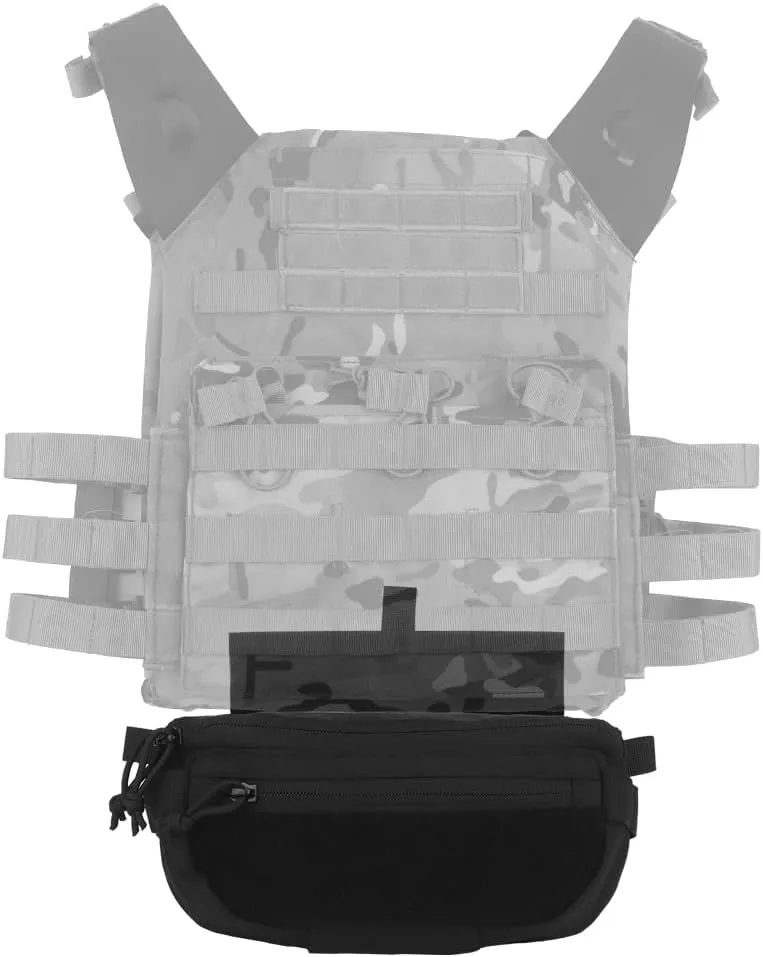 Originality Tactical Drop Dump Pouch Extension Pack Tool Pouch with Hook & Loop and Extra Straps Carrying Kit Bag for Tactical Vest (Black)
