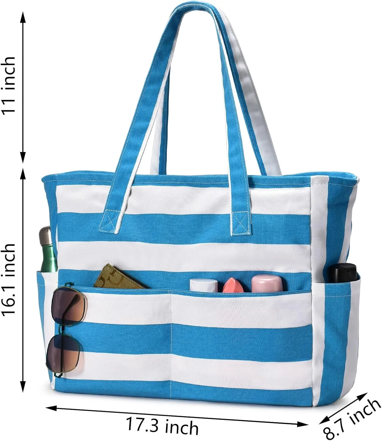 oscaurt Beach Bags for Women Large Waterproof Sandproof Beach Tote Swim Pool Bag with Zipper for Travel Vacation Essentials