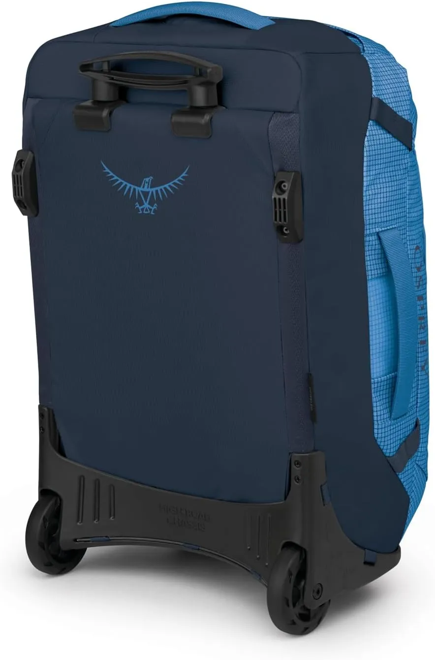Osprey Transporter 40L Wheeled Travel Duffel Bag, Blue Flame/Nocturnal Blue