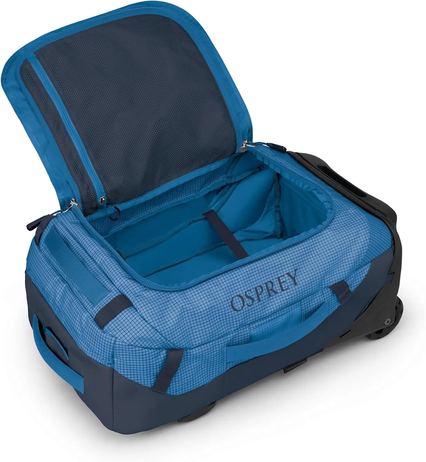 Osprey Transporter 40L Wheeled Travel Duffel Bag, Blue Flame/Nocturnal Blue