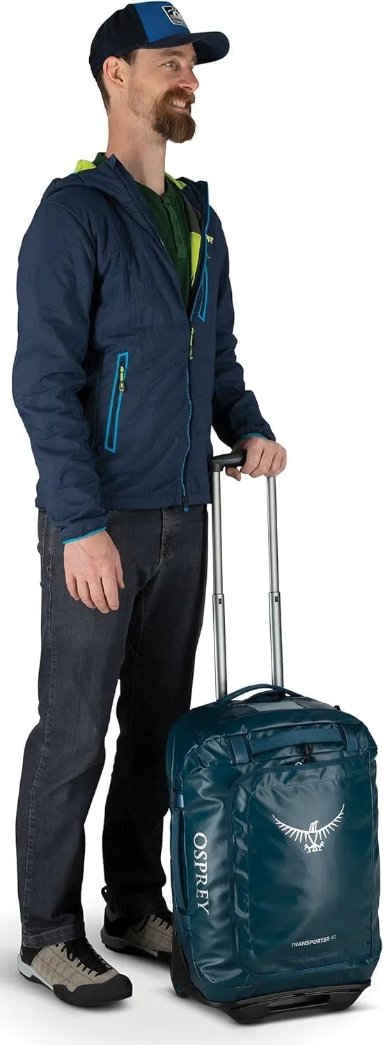Osprey Transporter 40L Wheeled Travel Duffel Bag, Venturi Blue