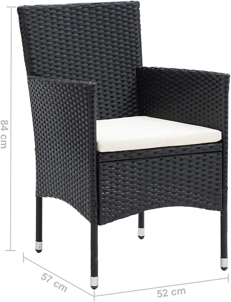 Outdoor Chairs,Zero Gravity Chair,Folding Stool,Patio Dining Chairs 4 pcs Poly Rattan BlackFor Gardens, patios, Balconies