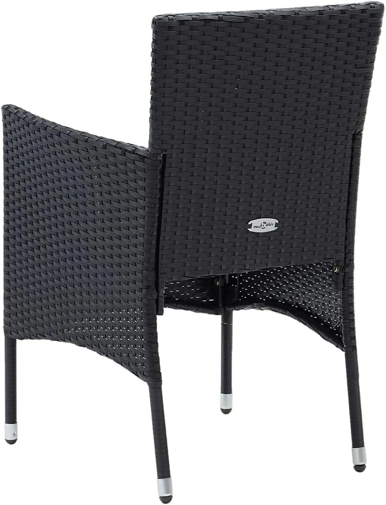 Outdoor Chairs,Zero Gravity Chair,Folding Stool,Patio Dining Chairs 4 pcs Poly Rattan BlackFor Gardens, patios, Balconies
