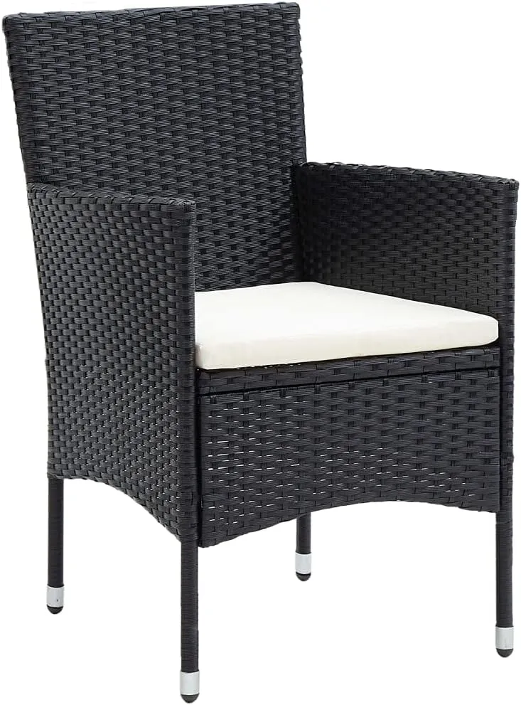 Outdoor Chairs,Zero Gravity Chair,Folding Stool,Patio Dining Chairs 4 pcs Poly Rattan BlackFor Gardens, patios, Balconies
