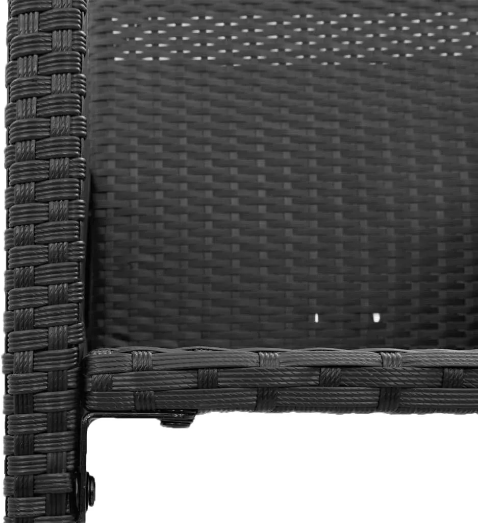 Outdoor Dining Chairs Beach Chair Camping Chairs Kitchen Chairs - Patio Bar Stools 2 pcs Black Poly Rattan for Terrace Garden Outside Campsites